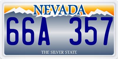 NV license plate 66A357