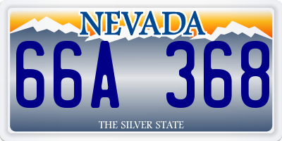 NV license plate 66A368