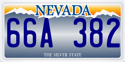 NV license plate 66A382