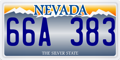 NV license plate 66A383