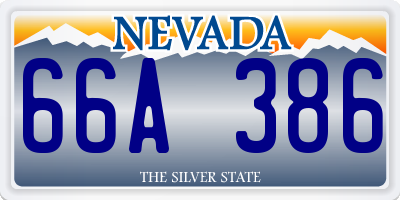 NV license plate 66A386