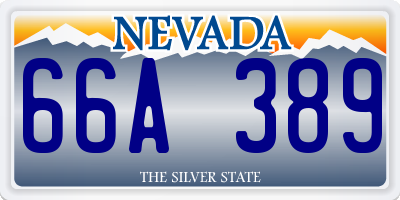 NV license plate 66A389