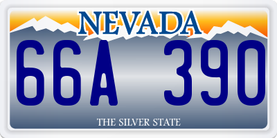 NV license plate 66A390