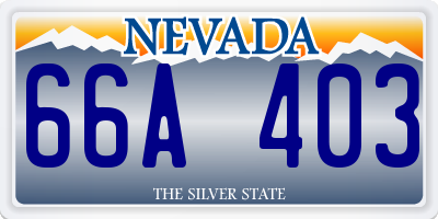 NV license plate 66A403