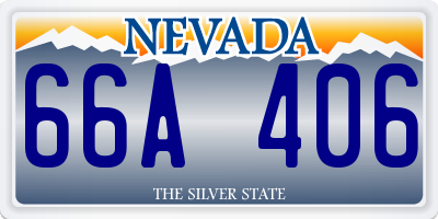 NV license plate 66A406