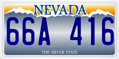 NV license plate 66A416