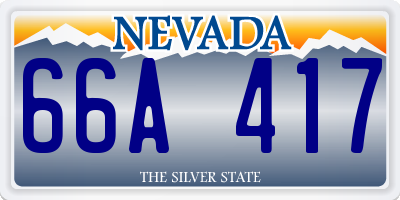 NV license plate 66A417