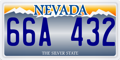 NV license plate 66A432