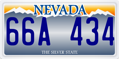 NV license plate 66A434
