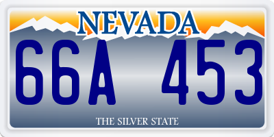 NV license plate 66A453