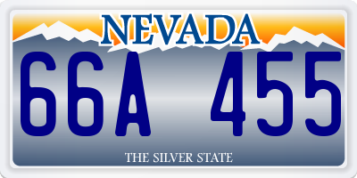 NV license plate 66A455