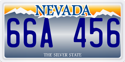 NV license plate 66A456