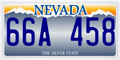 NV license plate 66A458