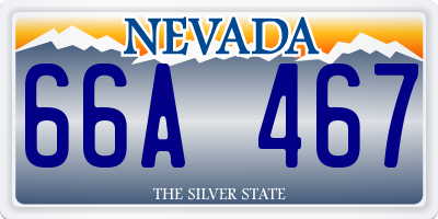 NV license plate 66A467