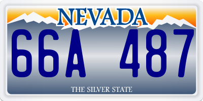 NV license plate 66A487
