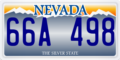 NV license plate 66A498