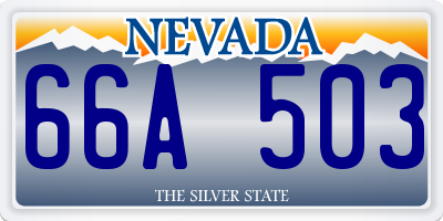 NV license plate 66A503