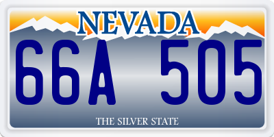 NV license plate 66A505