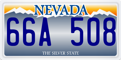 NV license plate 66A508