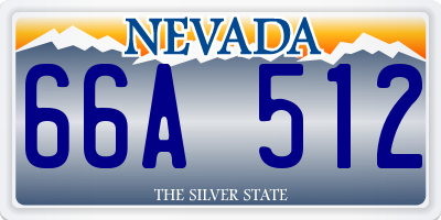 NV license plate 66A512