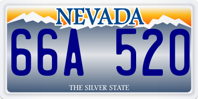 NV license plate 66A520