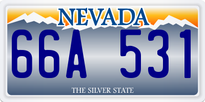 NV license plate 66A531