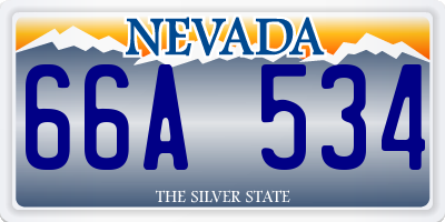 NV license plate 66A534