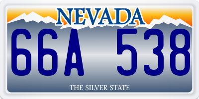 NV license plate 66A538