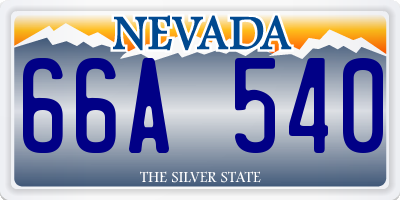 NV license plate 66A540