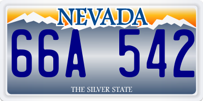 NV license plate 66A542