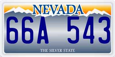 NV license plate 66A543