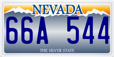 NV license plate 66A544