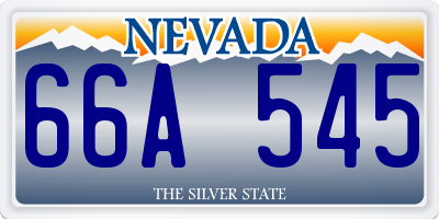 NV license plate 66A545