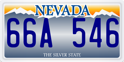 NV license plate 66A546
