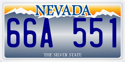 NV license plate 66A551
