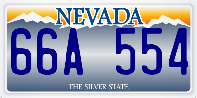 NV license plate 66A554