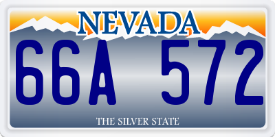 NV license plate 66A572