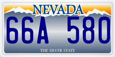 NV license plate 66A580