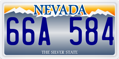 NV license plate 66A584