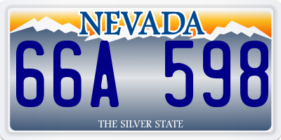 NV license plate 66A598