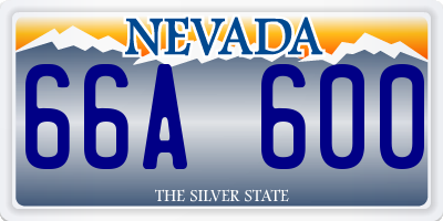 NV license plate 66A600