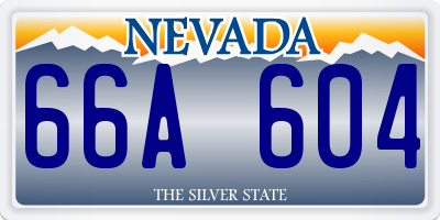 NV license plate 66A604