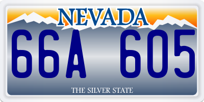 NV license plate 66A605