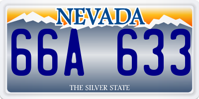 NV license plate 66A633
