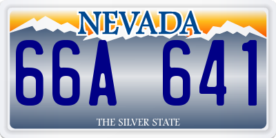 NV license plate 66A641