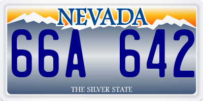 NV license plate 66A642