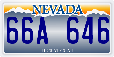 NV license plate 66A646