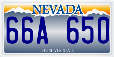 NV license plate 66A650