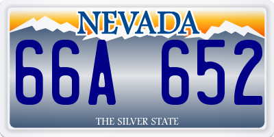 NV license plate 66A652
