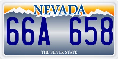 NV license plate 66A658
